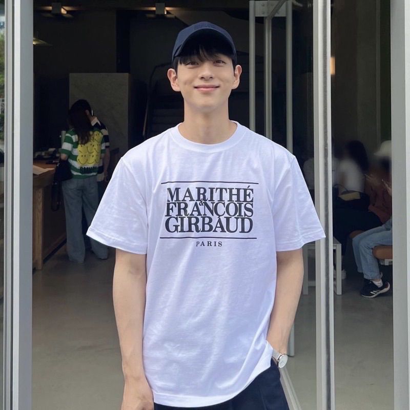 ของแท้/พร้อมส่ง นำเข้าจากเกาหลี Marithe Man T-shirt แขนสั้นคลาสสิกของผู้ชาย